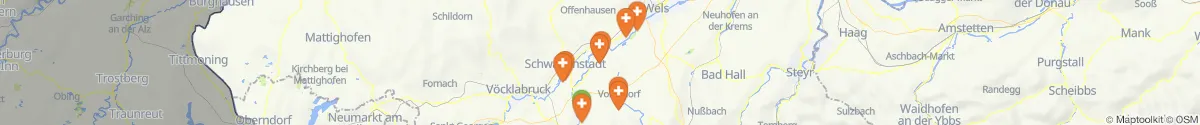 Kartenansicht für Apotheken-Notdienste in der Nähe von Stadl-Paura (Wels  (Land), Oberösterreich)